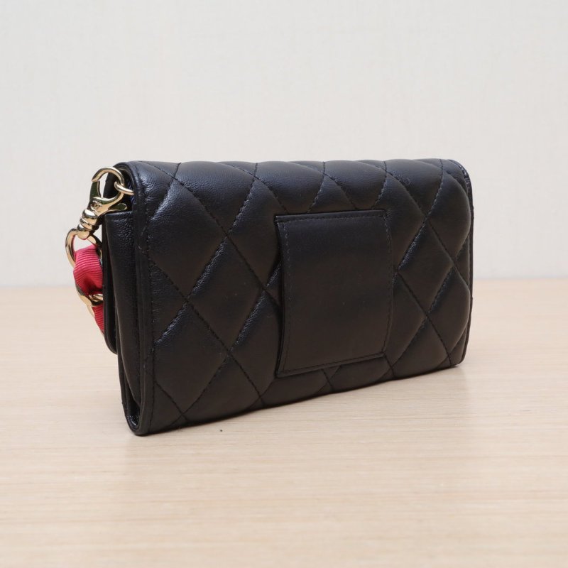 CHANEL 黑色羊皮30開金扣彩虹鏈條CFMiniWoc肩背包-4