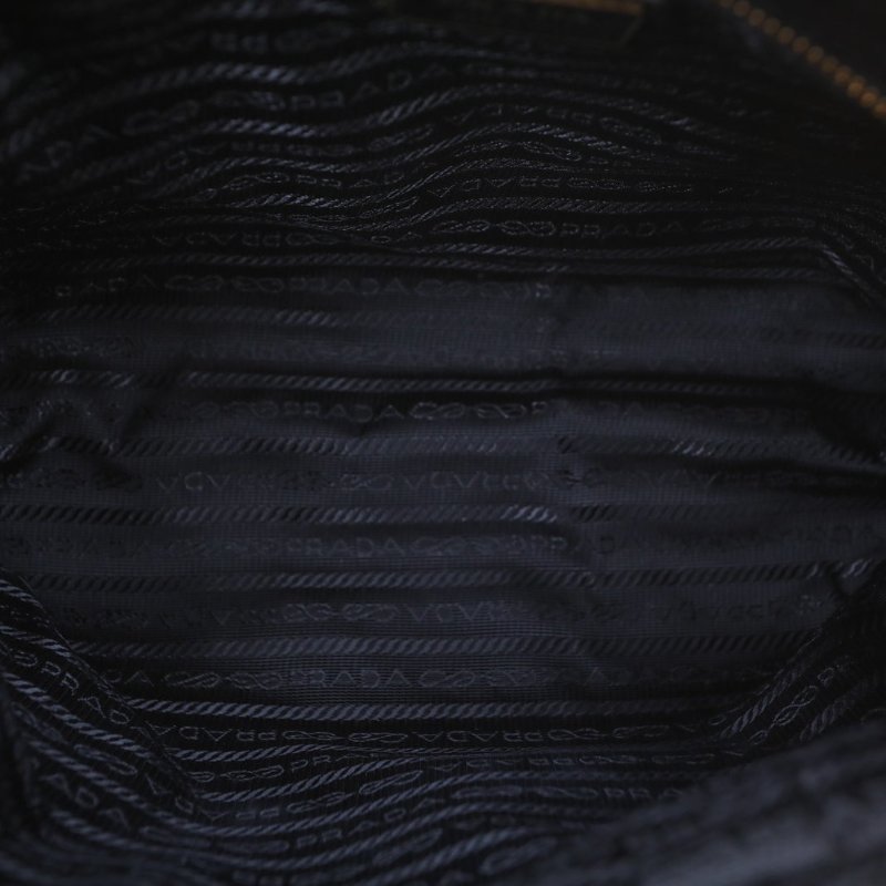 PRADA Chaine再生尼龍托特包黑色尼龍金扣肩背包-2