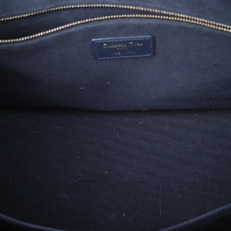 DIOR BookTote中號36.5/新款附肩帶藍色帆布金扣2024Oblique印花字母刺繡肩背包-3