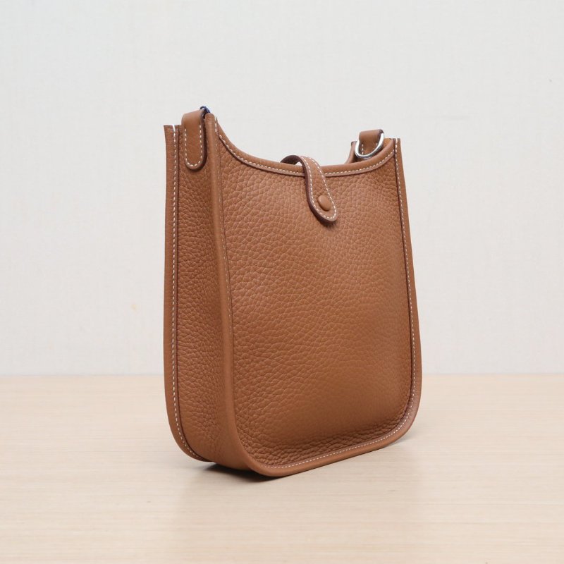 HERMES EvelyneMini1637金棕色TC皮K2025銀扣肩背包-4