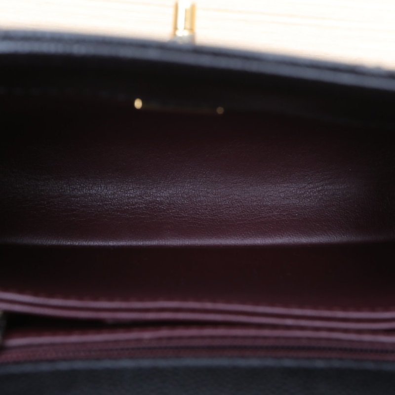 CHANEL CocoHandle小號24黑色荔枝牛皮晶片開金扣肩背包-3