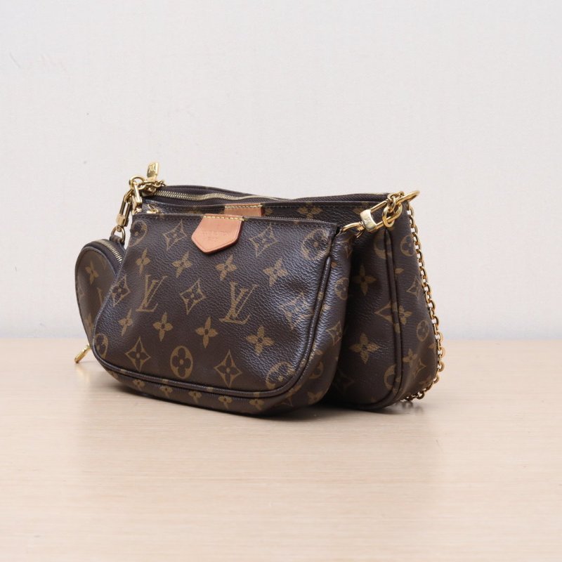 LOUIS VUITTON MultiPochetteAccessoires五合一綠肩帶老花PVC2020肩背包-4