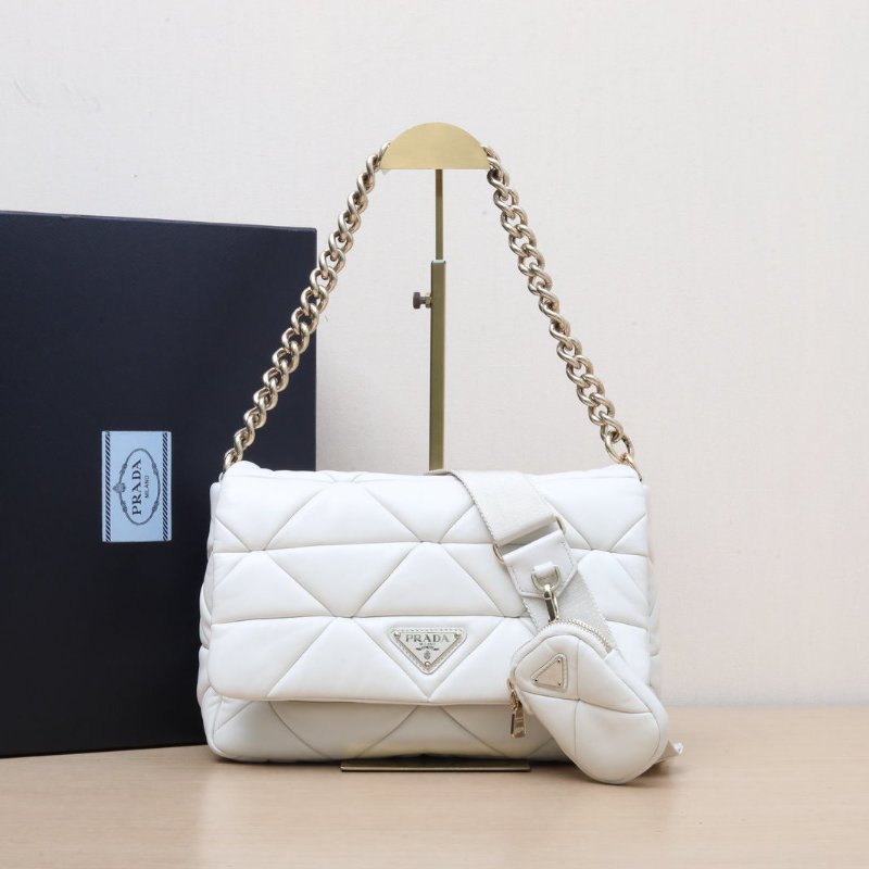 PRADA 白色羊皮Spectrum三合一單肩包肩背包-0