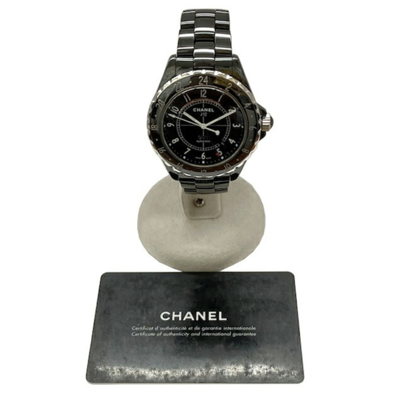 香奈兒 J12 GMT H2012 黑色陶瓷自動男士腕錶-11