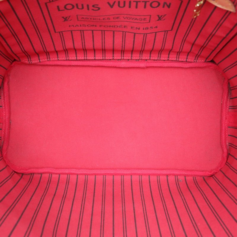 LOUIS VUITTON Neverfull中號31配子袋紅色內裏老花PVC金扣2020肩背包-3