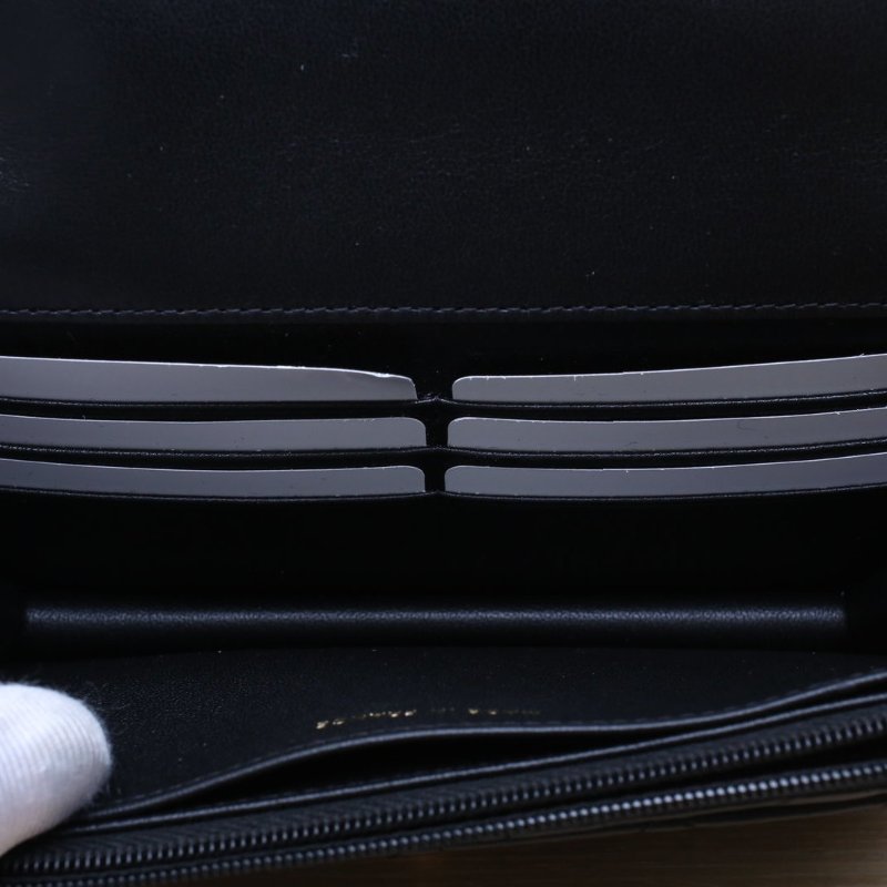 CHANEL 黑色羊皮晶片開金扣25B手柄郵差woc鏈條包19肩背包-4