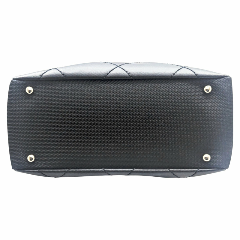 香奈兒 Paris-Biarritz 女士手提包 PM,黑色塗層帆布,13 號,A34208-4