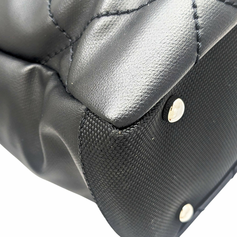 香奈兒 Paris-Biarritz 女士手提包 PM,黑色塗層帆布,13 號,A34208-6