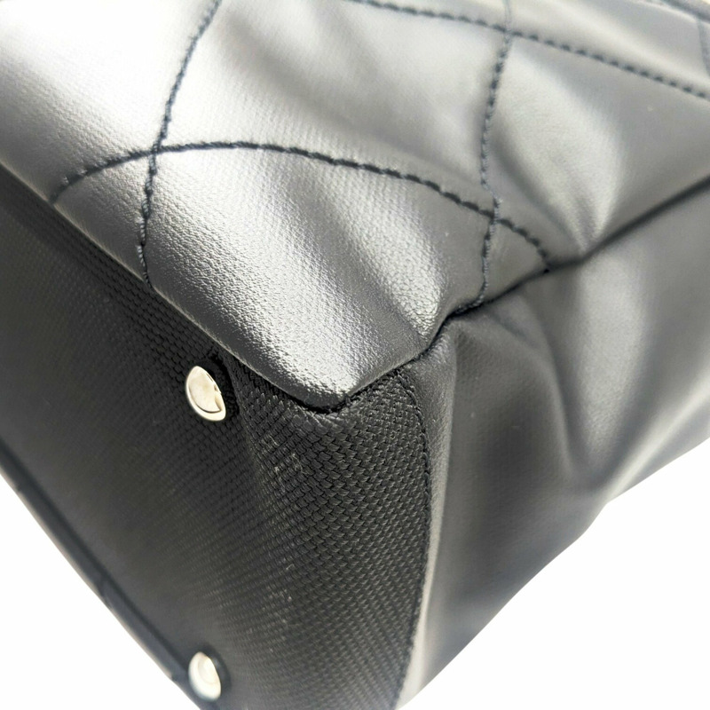 香奈兒 Paris-Biarritz 女士手提包 PM,黑色塗層帆布,13 號,A34208-7