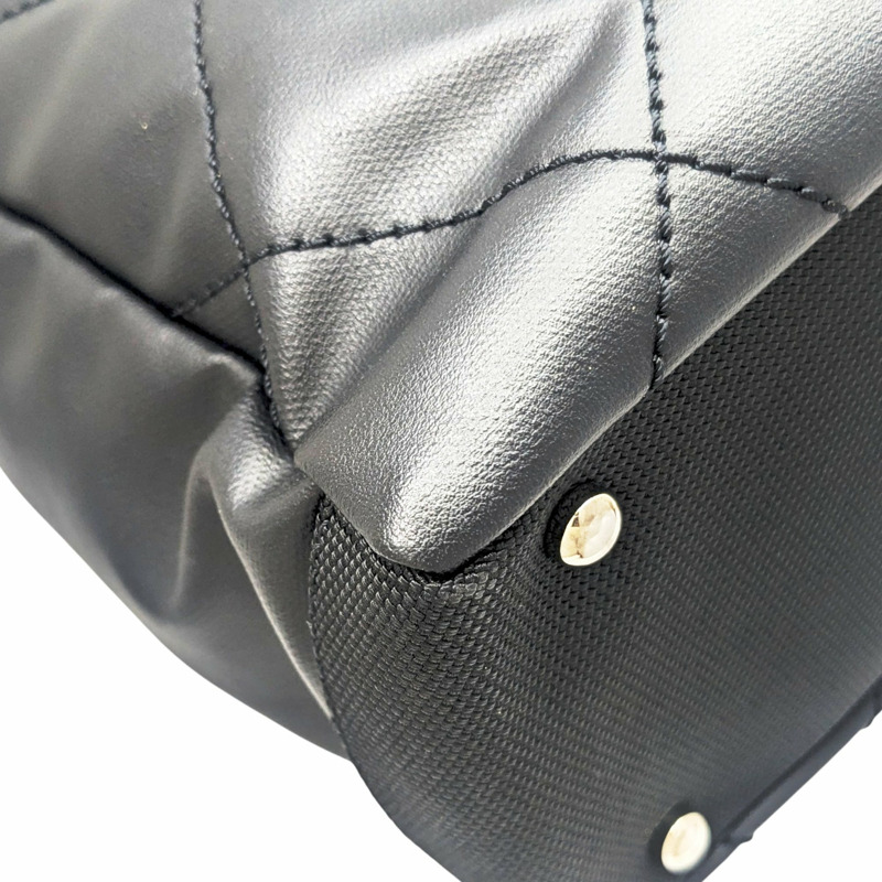 香奈兒 Paris-Biarritz 女士手提包 PM,黑色塗層帆布,13 號,A34208-8