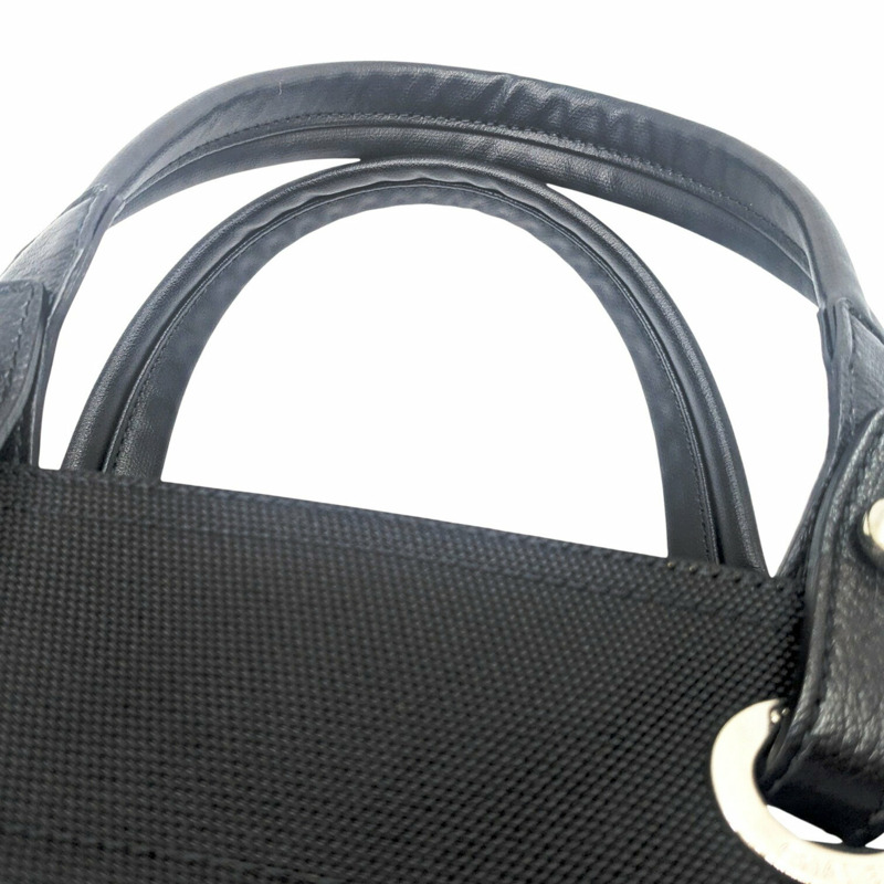 香奈兒 Paris-Biarritz 女士手提包 PM,黑色塗層帆布,13 號,A34208-9