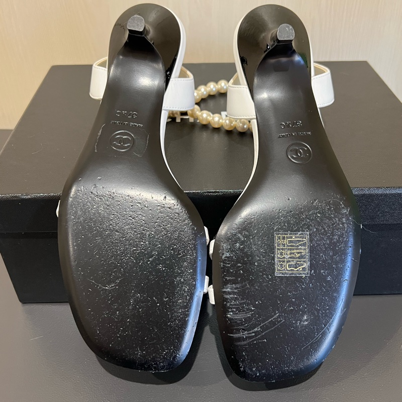 Chanel小香 香奈兒超美珍珠釦涼鞋（9成新）-8