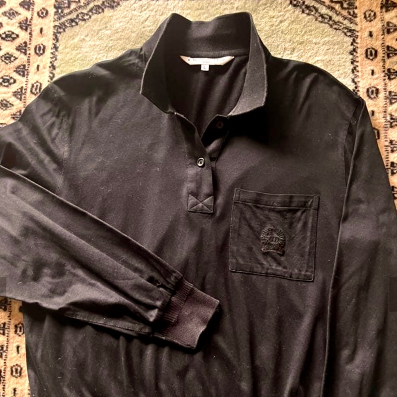 DIOR SPORT中古僅微穿幾次黑色長袖polo衫-0