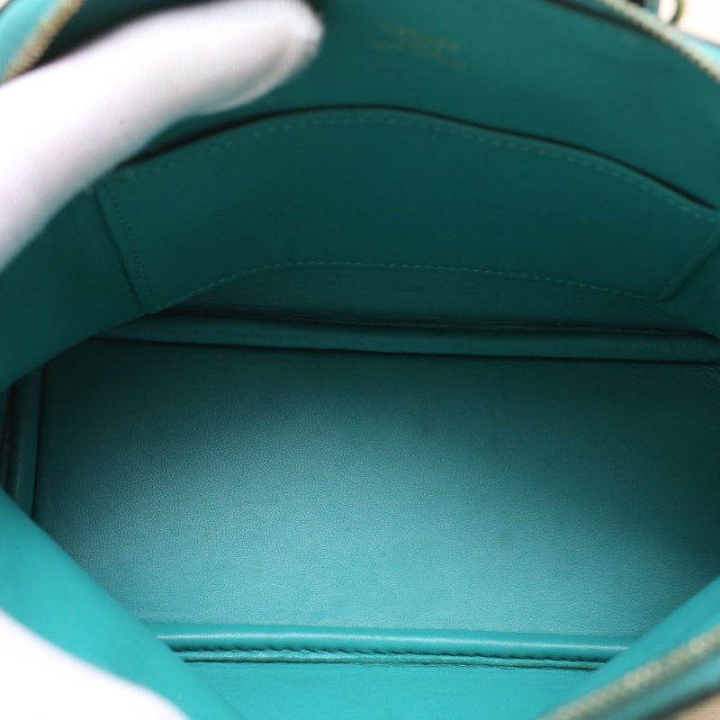 HERMES Bolide保齡球Mini19U1維羅納綠Chevre山羊皮D刻金扣肩背包-3