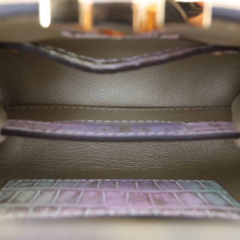 LOUIS VUITTON Capucines超mini16.5拼色牛皮/鱷魚皮鱷魚皮扣晶片肩背包-2