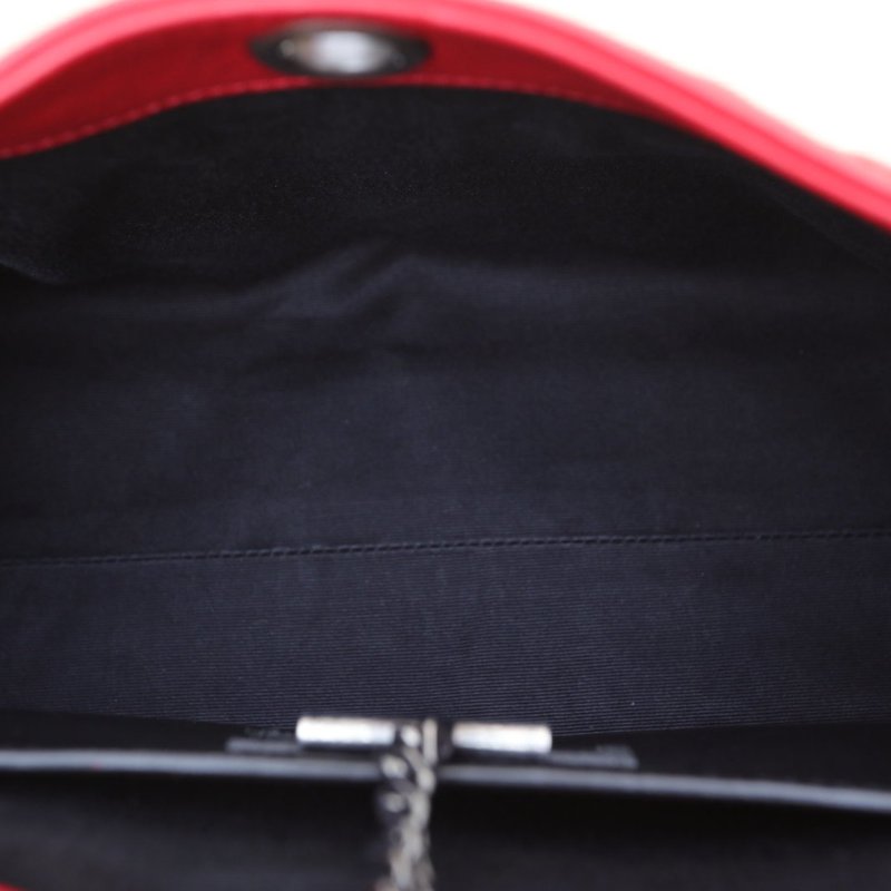 SAINT LAURENT 紅色羊皮銀扣Nolita小號21鏈條包肩背包-2