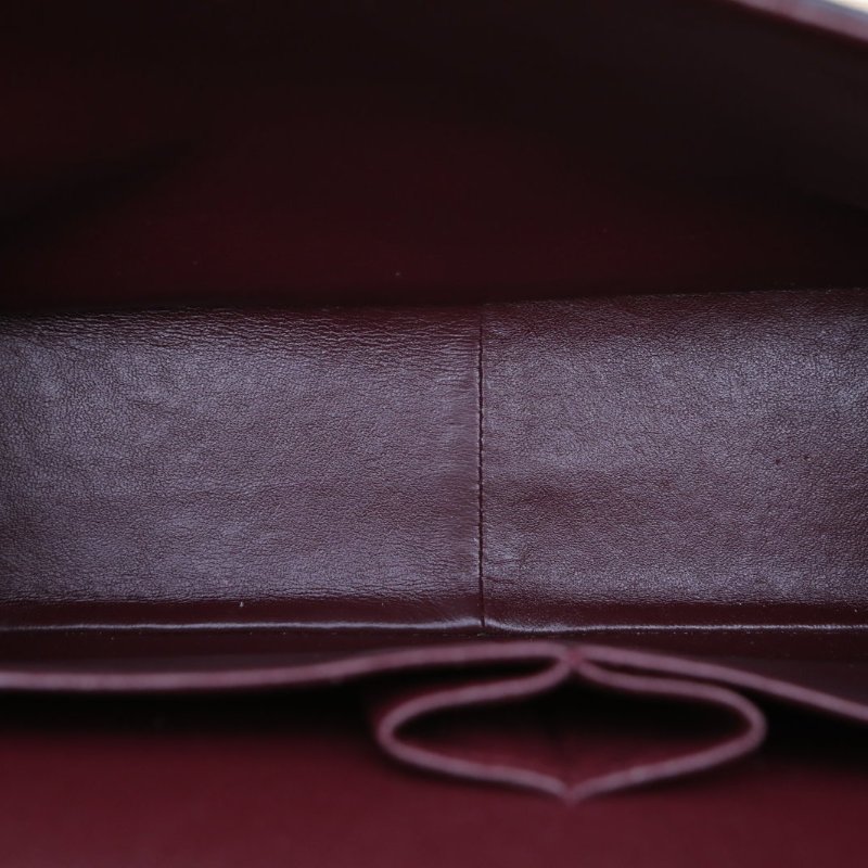 CHANEL CF口蓋包JUMBO30黑色荔枝牛皮16開金扣菱格紋肩背包-2