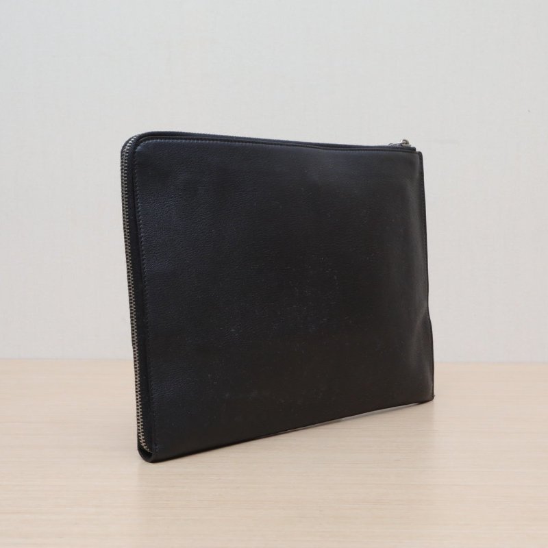 FENDI 黑色牛皮蛇皮手拿包小怪獸/肩背包-4