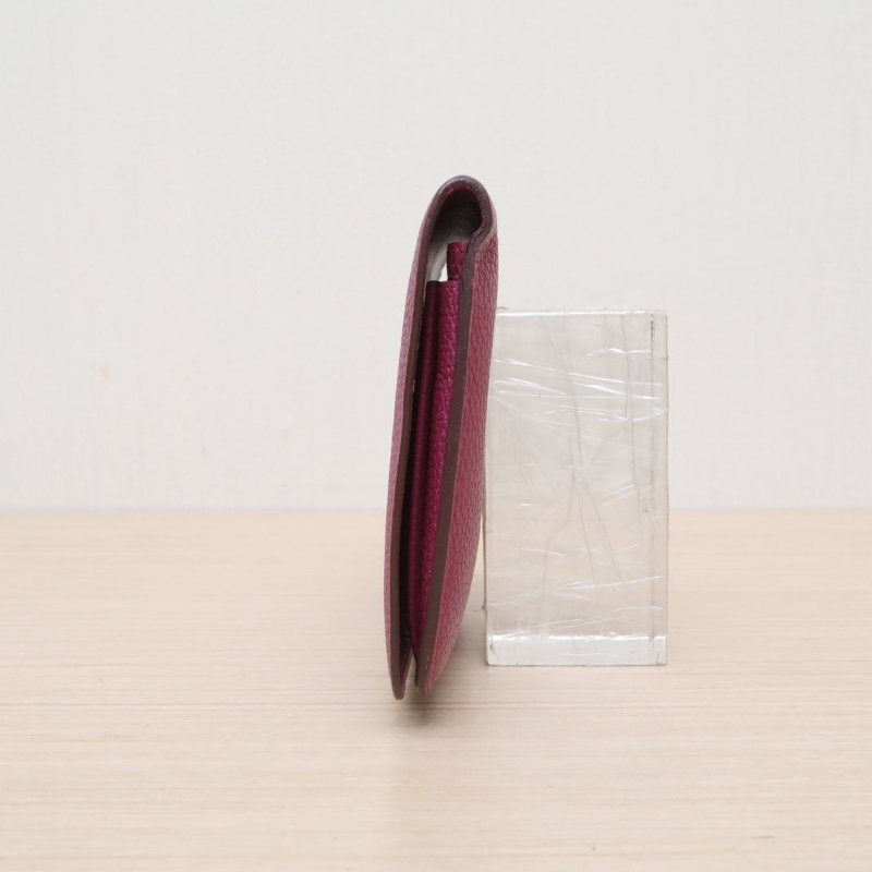 HERMES DogonDuo長錢包K5托斯卡紫Togo皮框R金扣肩背包-4