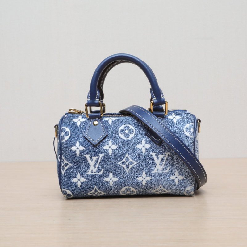 LOUIS VUITTON SpNano16可拆卸肩帶老花牛仔布晶片肩背包-1