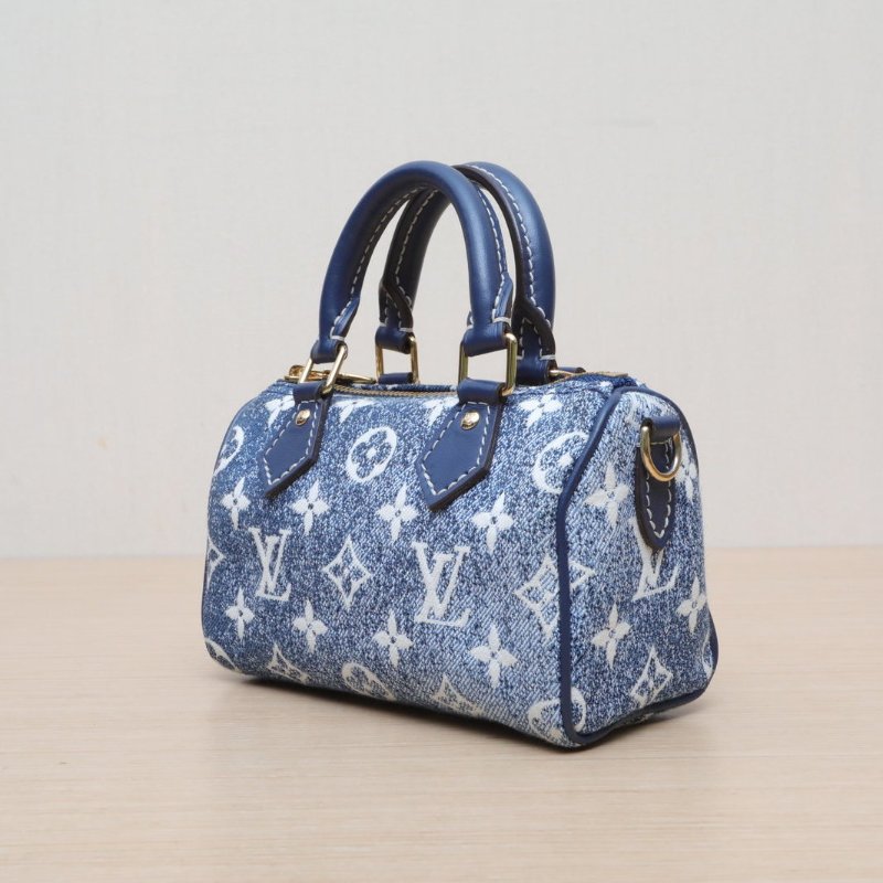 LOUIS VUITTON SpNano16可拆卸肩帶老花牛仔布晶片肩背包-3