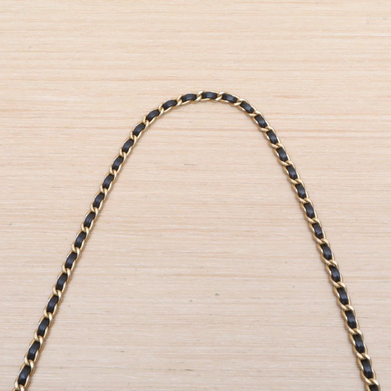 CHANEL CF口蓋包手柄大Mini20黑色羊皮晶片開金扣肩背包-2