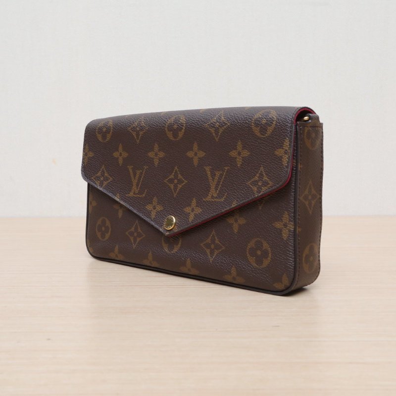 LOUIS VUITTON POCHETTEFELICIE三合一鏈條包老花PVC2019肩背包-3
