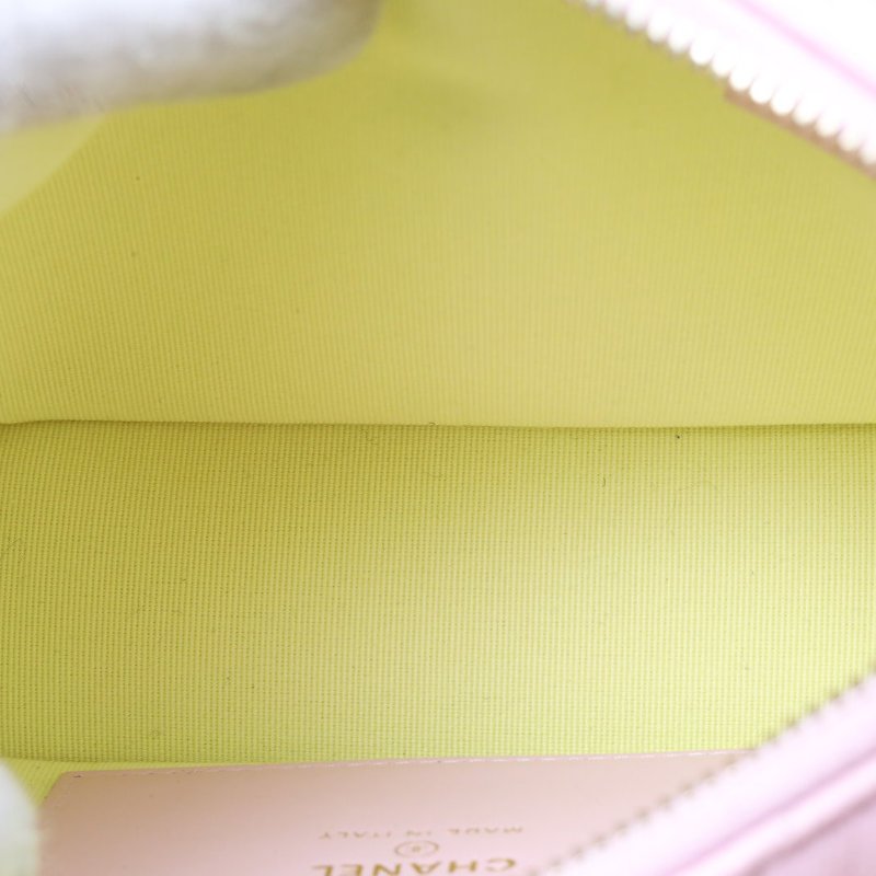 CHANEL 嬉皮HOBO飯盒包25P16.5粉色荔枝牛皮鐳射標拉絲金扣肩背包-3