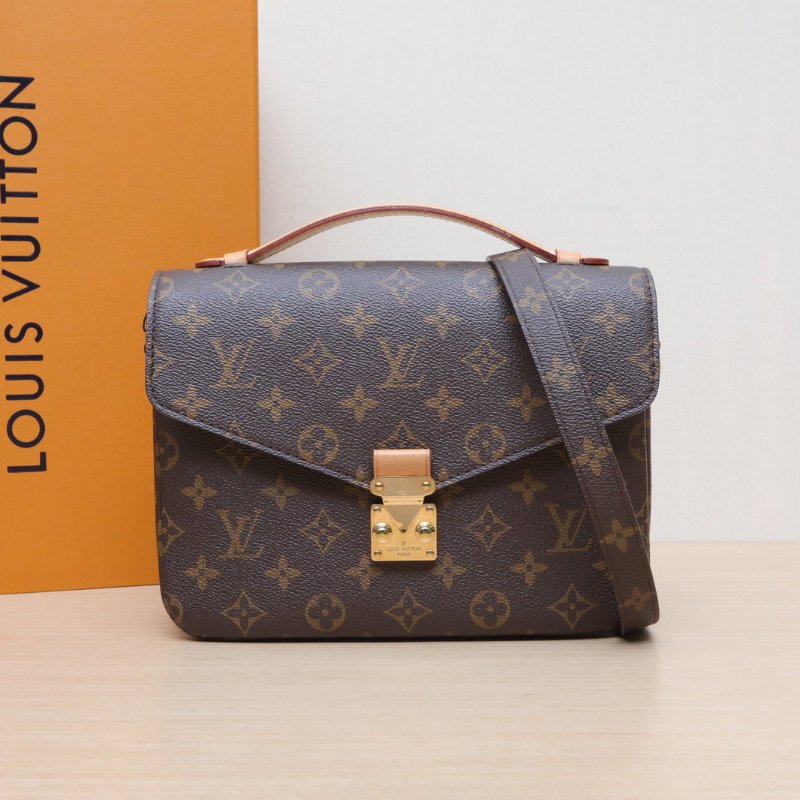 LOUIS VUITTON MetisPochette郵差包老花PVC金扣晶片肩背包-0