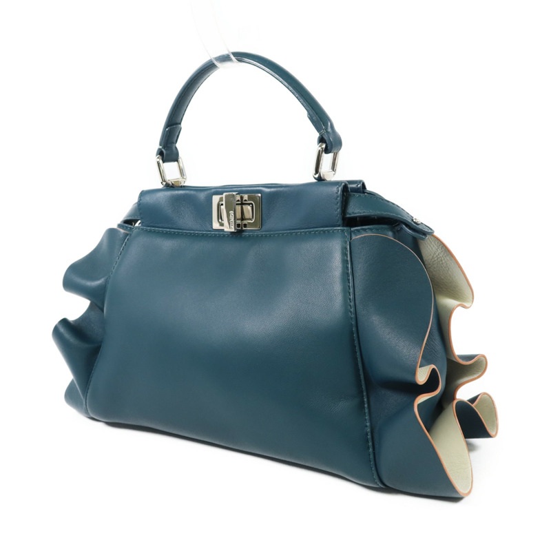 FENDI 羊皮皮革Peekaboo Wave銀扣手挽肩背兩用袋-2