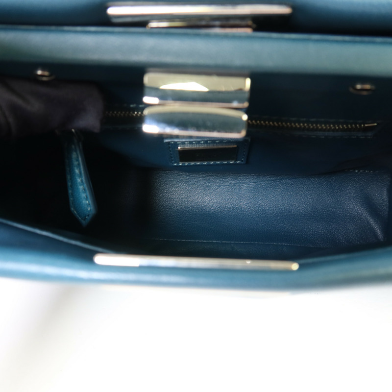 FENDI 羊皮皮革Peekaboo Wave銀扣手挽肩背兩用袋-4