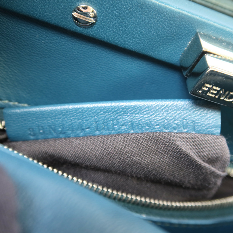 FENDI 羊皮皮革Peekaboo Wave銀扣手挽肩背兩用袋-5