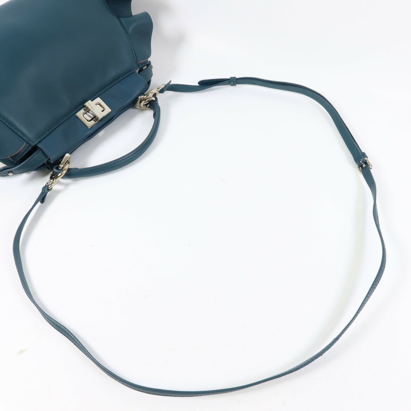 FENDI 羊皮皮革Peekaboo Wave銀扣手挽肩背兩用袋-7