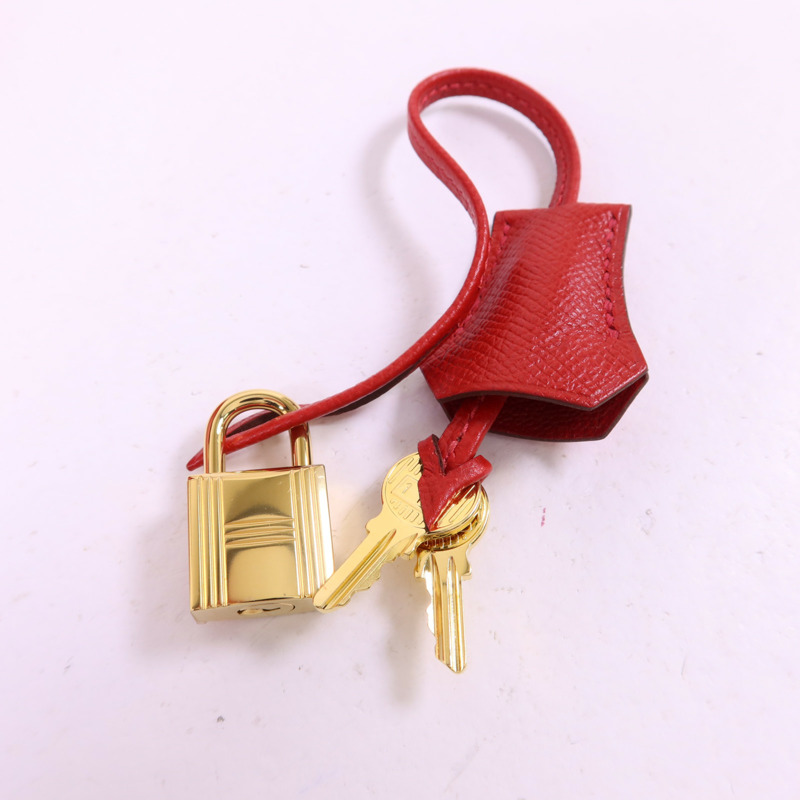 HERMES Epsom皮革Kelly 32金扣手挽肩背兩用袋Rouge Casaque-8