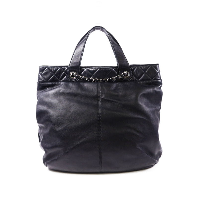 CHANEL 羊皮皮革2 Way Shoulder Bag銀扣手挽肩背兩用袋-1