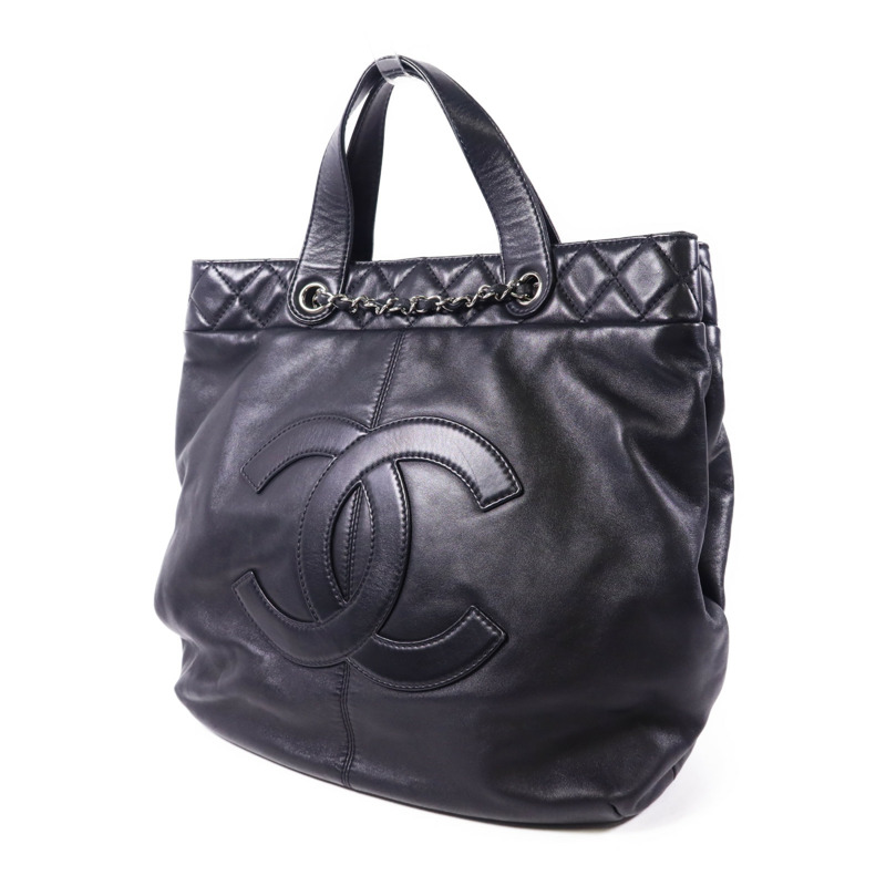 CHANEL 羊皮皮革2 Way Shoulder Bag銀扣手挽肩背兩用袋-2