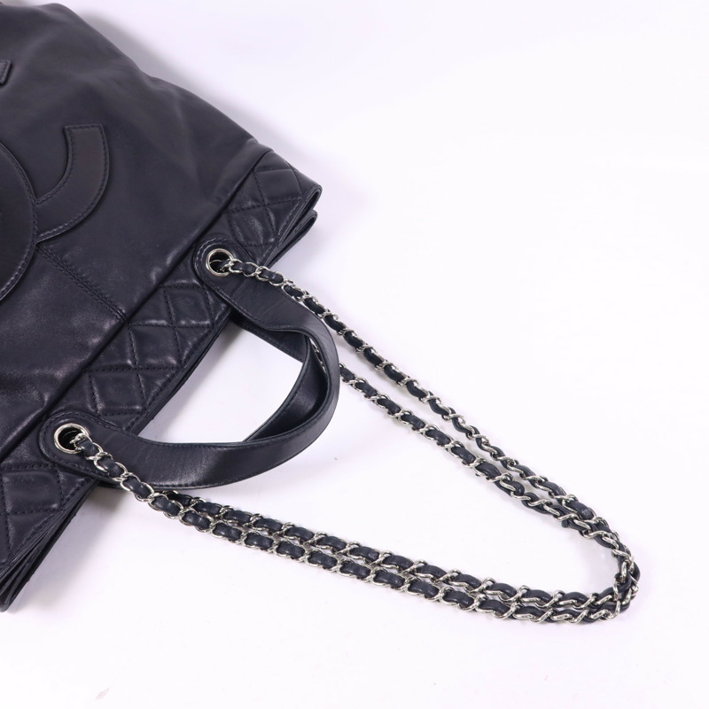 CHANEL 羊皮皮革2 Way Shoulder Bag銀扣手挽肩背兩用袋-4