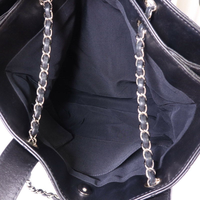 CHANEL 羊皮皮革2 Way Shoulder Bag銀扣手挽肩背兩用袋-5