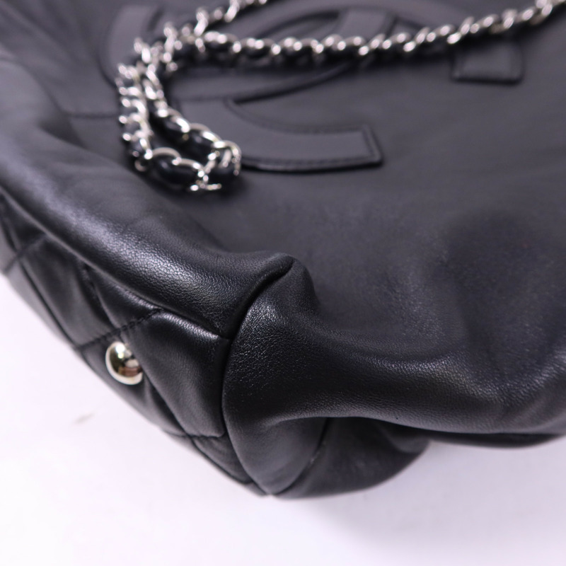CHANEL 羊皮皮革2 Way Shoulder Bag銀扣手挽肩背兩用袋-12