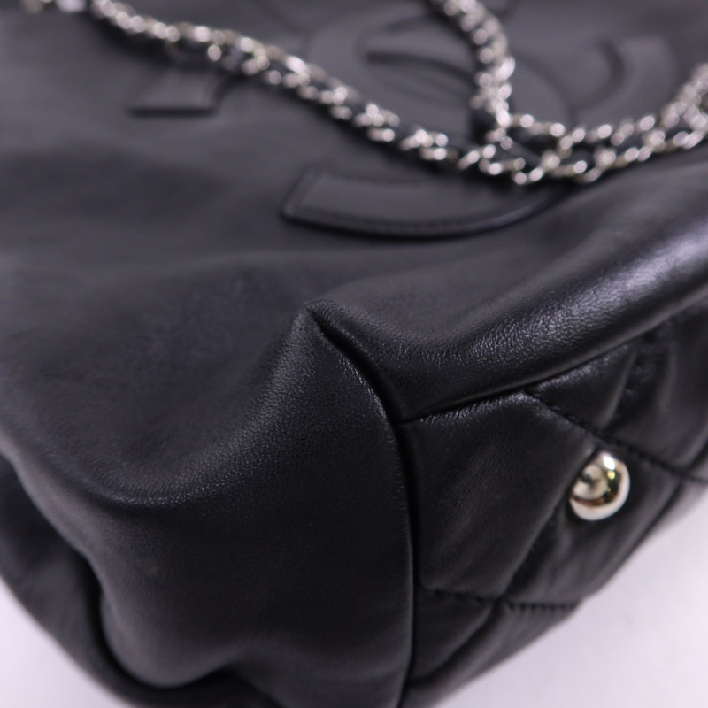 CHANEL 羊皮皮革2 Way Shoulder Bag銀扣手挽肩背兩用袋-13