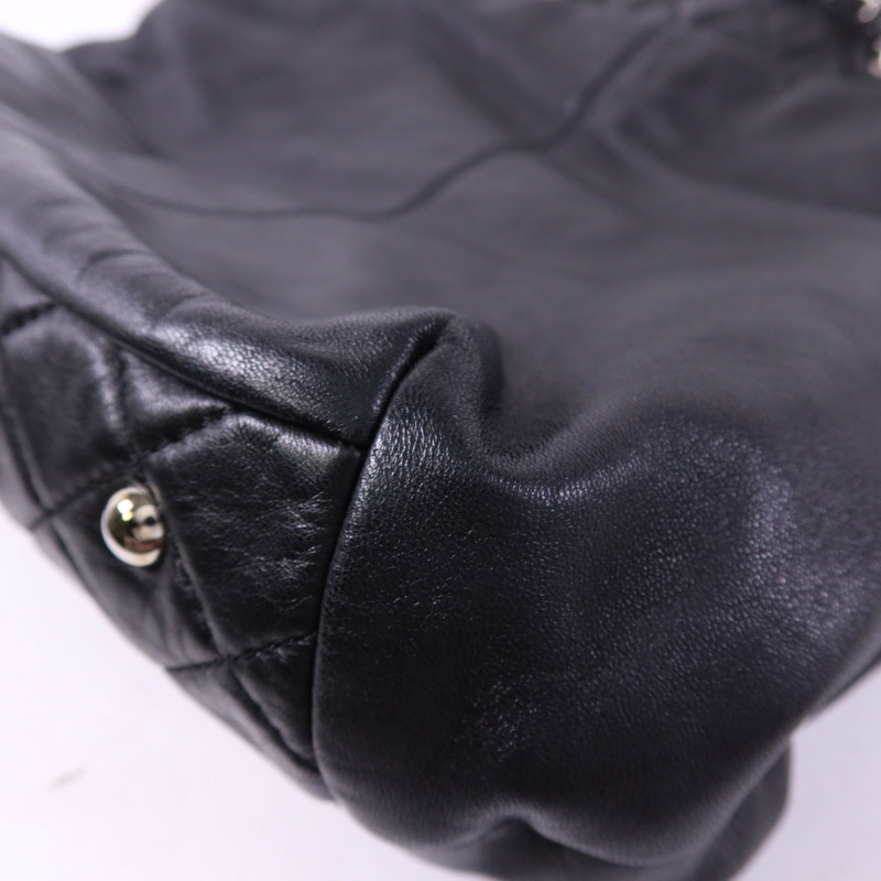 CHANEL 羊皮皮革2 Way Shoulder Bag銀扣手挽肩背兩用袋-14