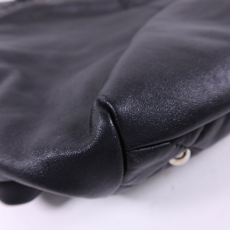 CHANEL 羊皮皮革2 Way Shoulder Bag銀扣手挽肩背兩用袋-15