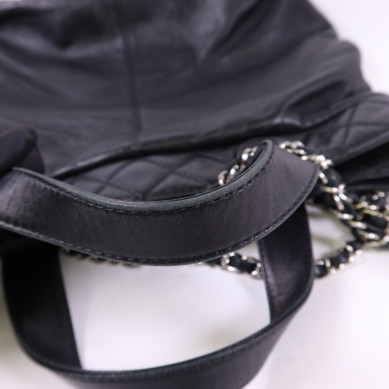 CHANEL 羊皮皮革2 Way Shoulder Bag銀扣手挽肩背兩用袋-17