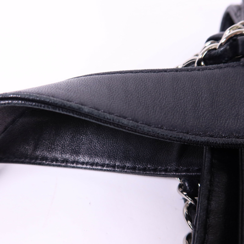 CHANEL 羊皮皮革2 Way Shoulder Bag銀扣手挽肩背兩用袋-18