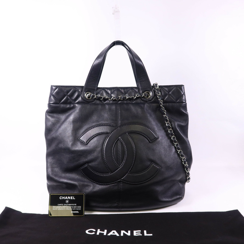 CHANEL 羊皮皮革2 Way Shoulder Bag銀扣手挽肩背兩用袋-23
