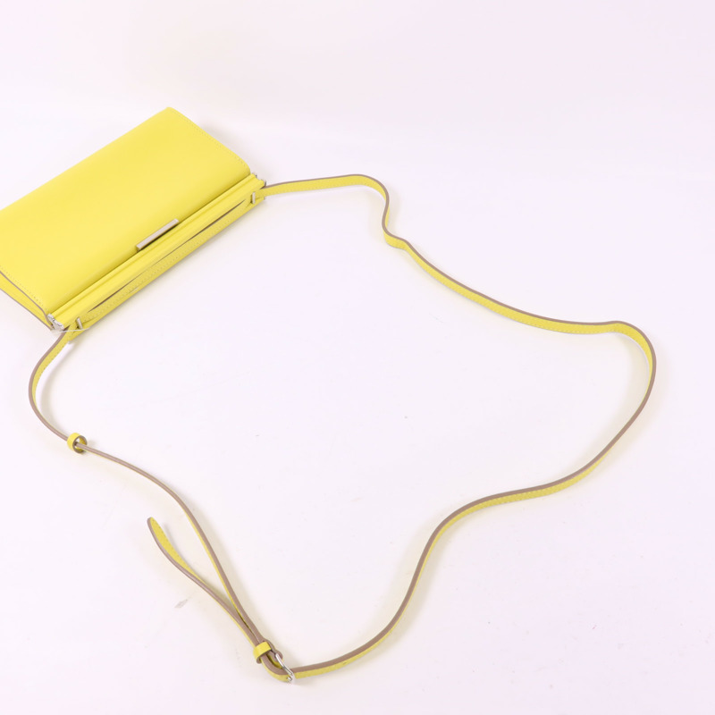 HERMES Evercolor皮革Clic-H 21銀扣肩背袋Lime-4