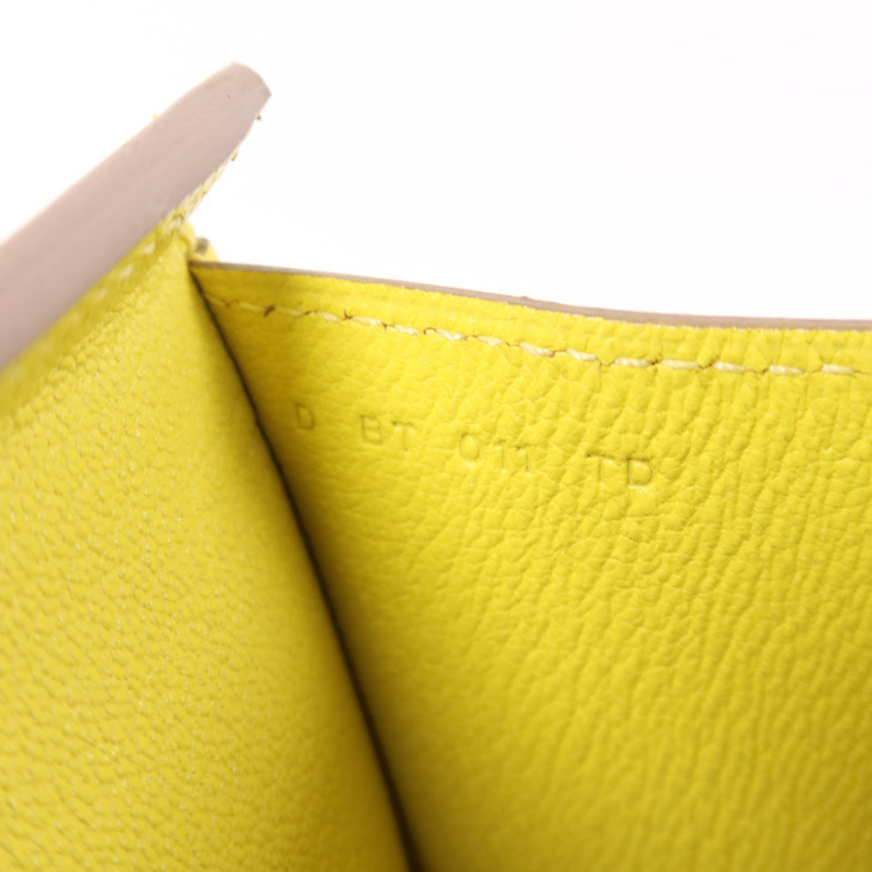 HERMES Evercolor皮革Clic-H 21銀扣肩背袋Lime-7