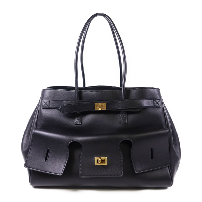 BALENCIAGA 牛皮皮革Bel Air金扣肩背袋-0