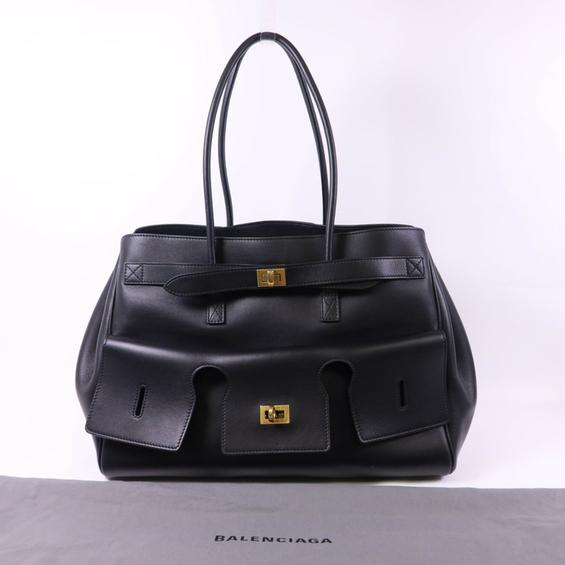 BALENCIAGA 牛皮皮革Bel Air金扣肩背袋-18