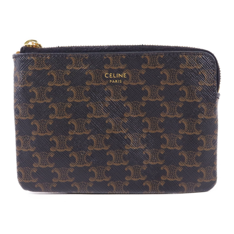 CELINE 塗層帆布Card Case金扣卡片套-0